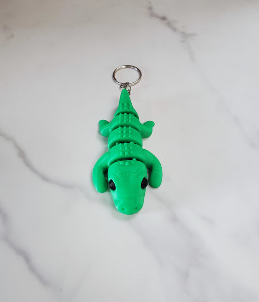 Crocodile Flexible 3D Printed Keychain