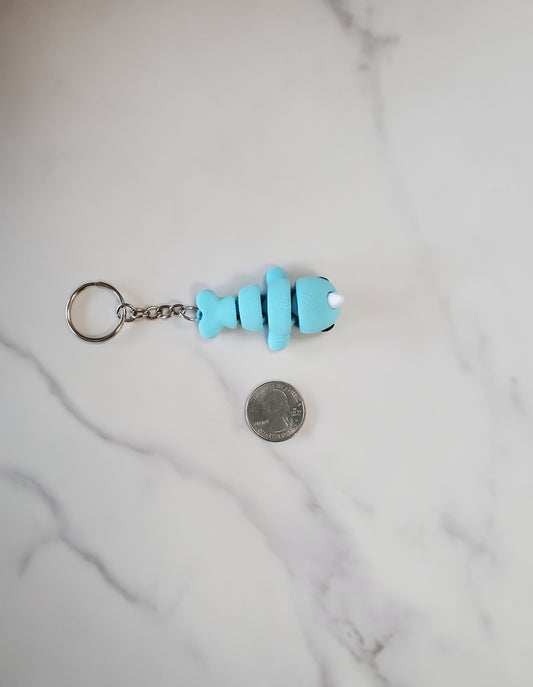 Blue Narwhal Flexible 3D Printed Keychain