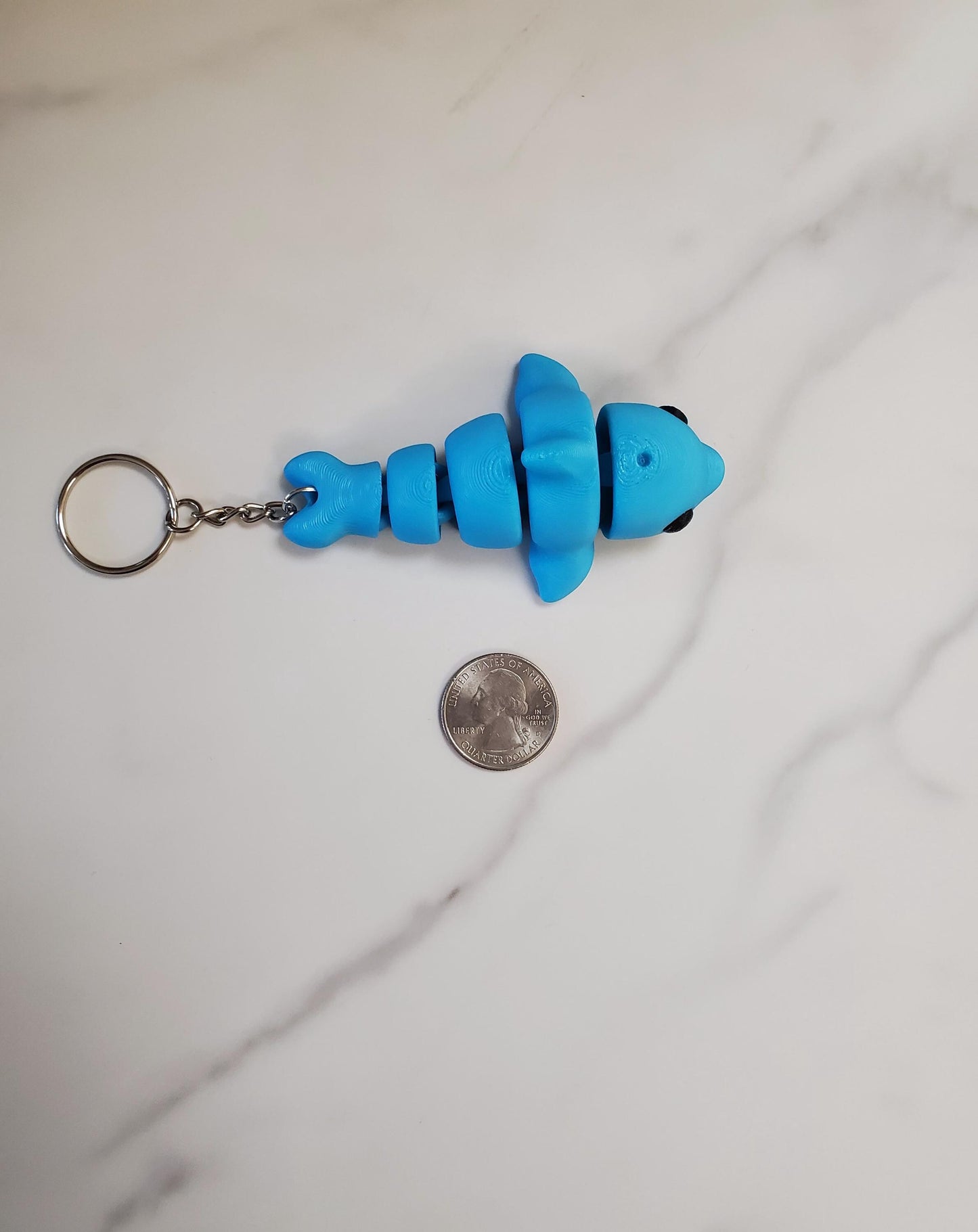 Dolphin Flexible 3D Printed Keychain