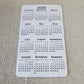 Small Year At A Glance Cardstock Calendar