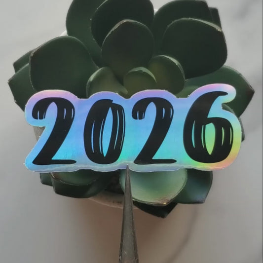 Year Holographic Vinyl Sticker