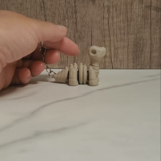 Baby Brachiosaurus Skeleton Flexible 3D Printed Keychain