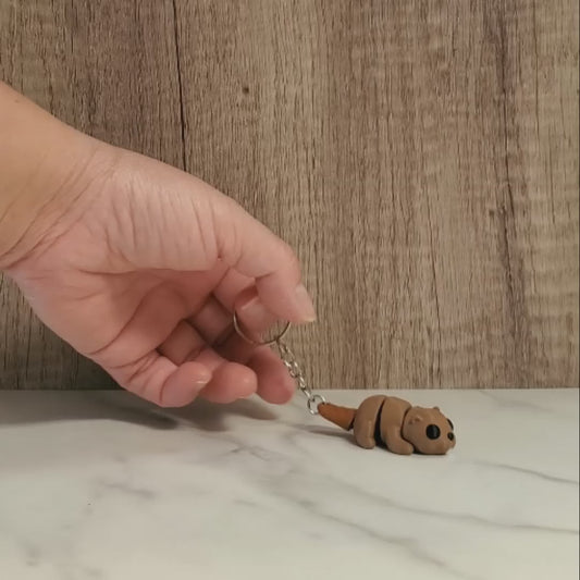 Beaver Flexible 3D Printed Keychain