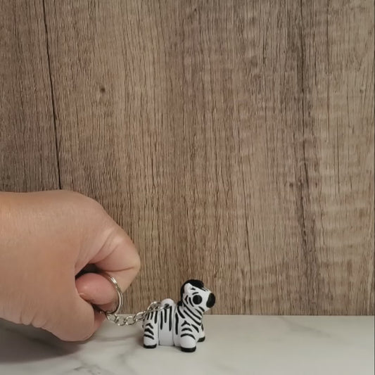 Zebra Flexible 3D Printed Keychain