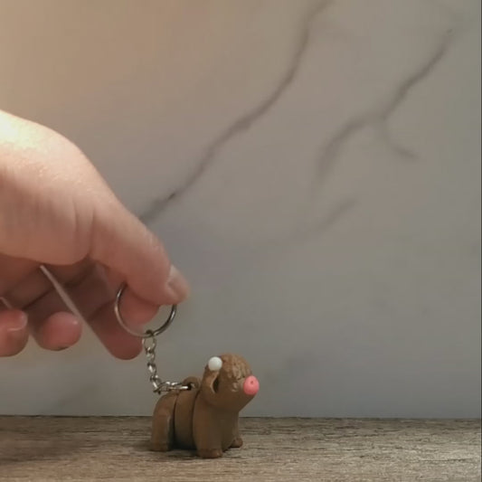 Highland Cow Flexible 3D Printed Keychain