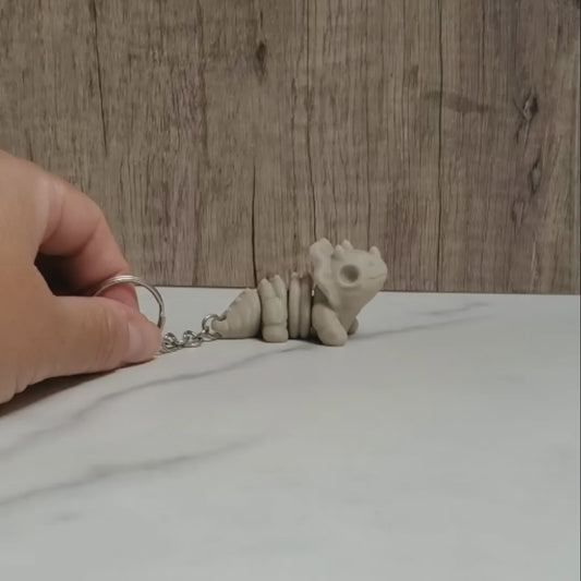 Baby Triceratops Skeleton Flexible 3D Printed Keychain