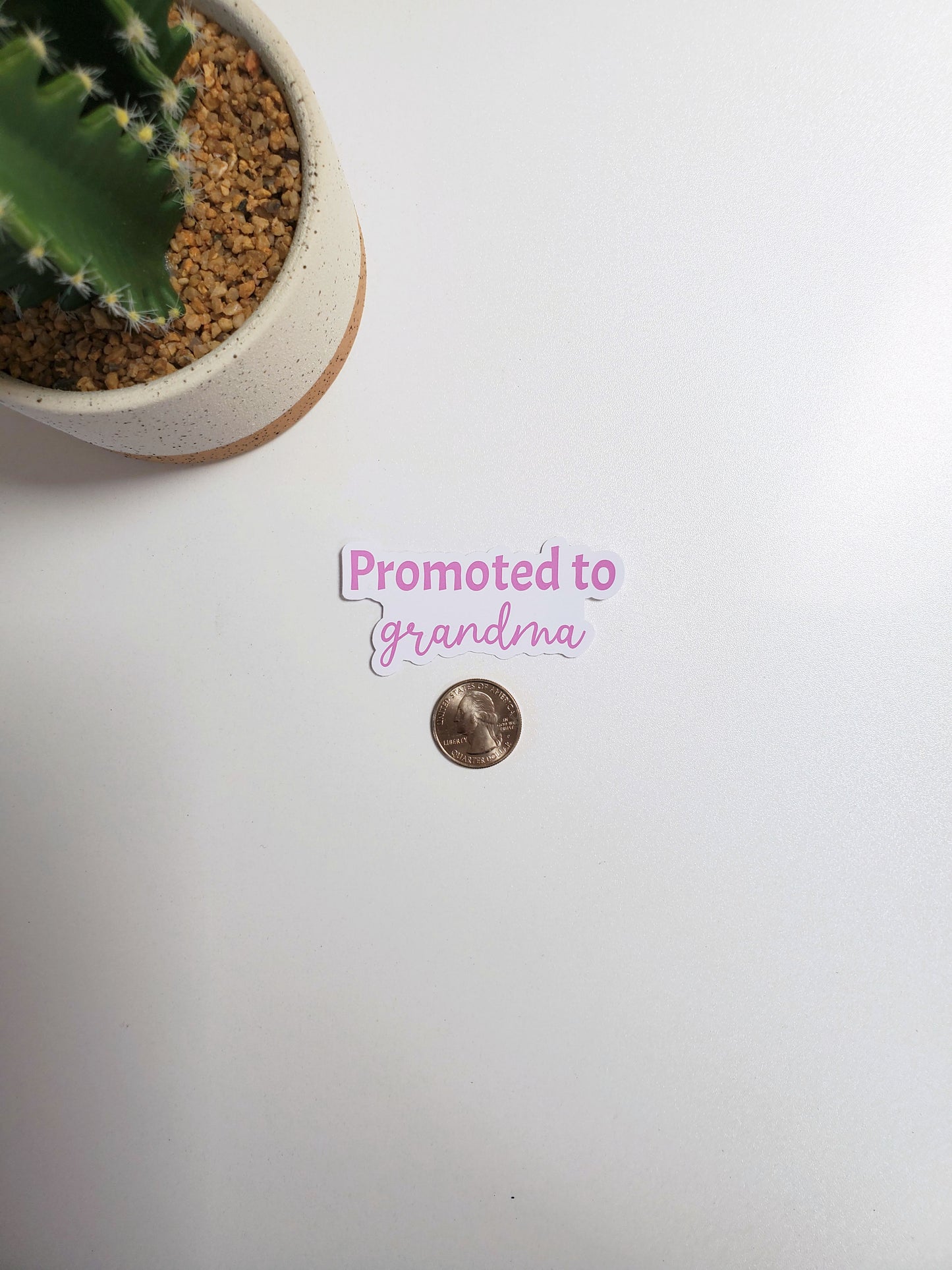 Promoted to Grandma Vinyl Text Sticker