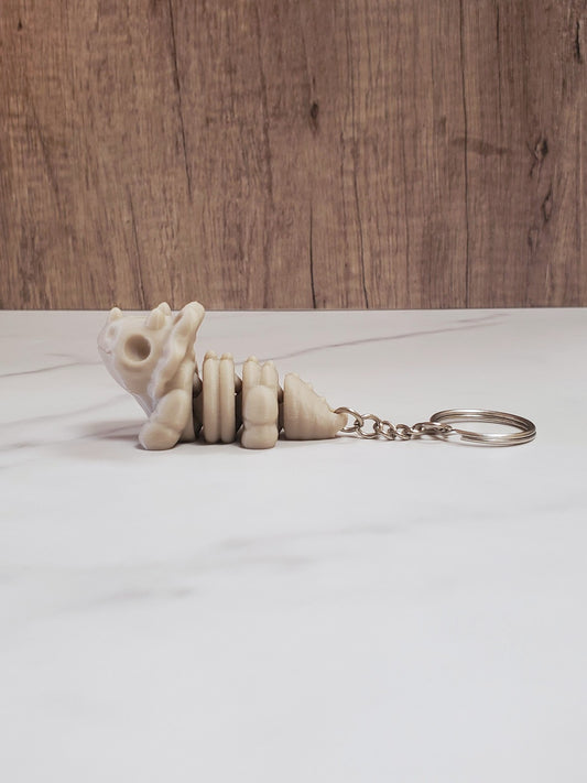 Baby Triceratops Skeleton Flexible 3D Printed Keychain
