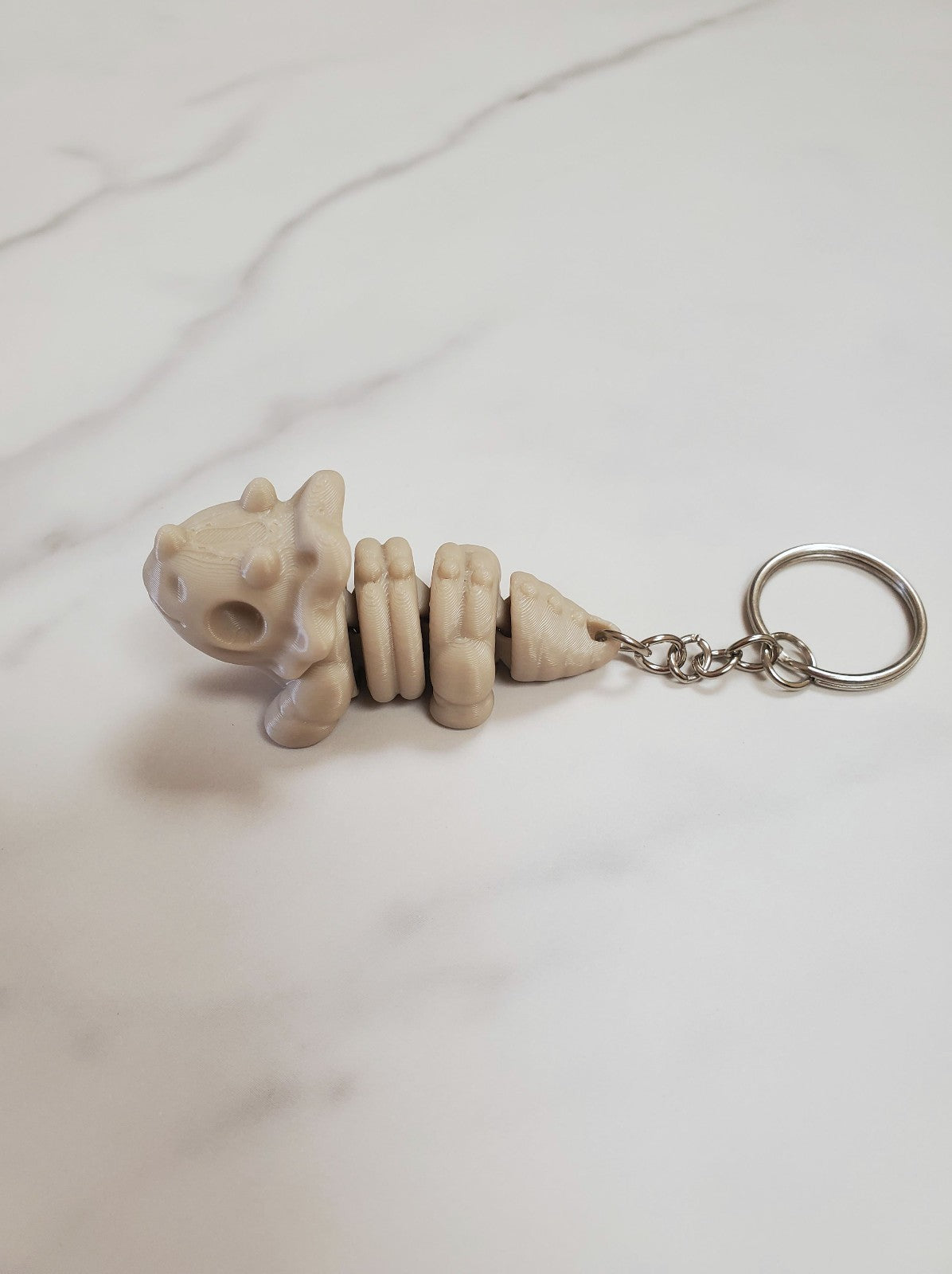 Baby Triceratops Skeleton Flexible 3D Printed Keychain