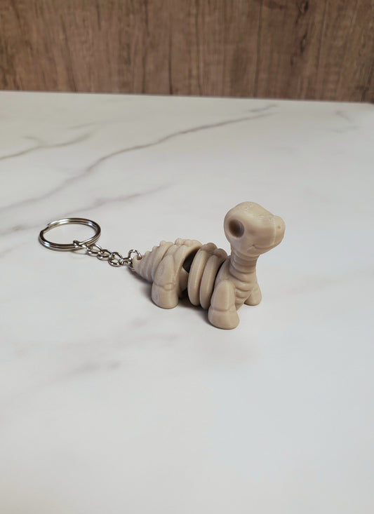 Baby Brachiosaurus Skeleton Flexible 3D Printed Keychain