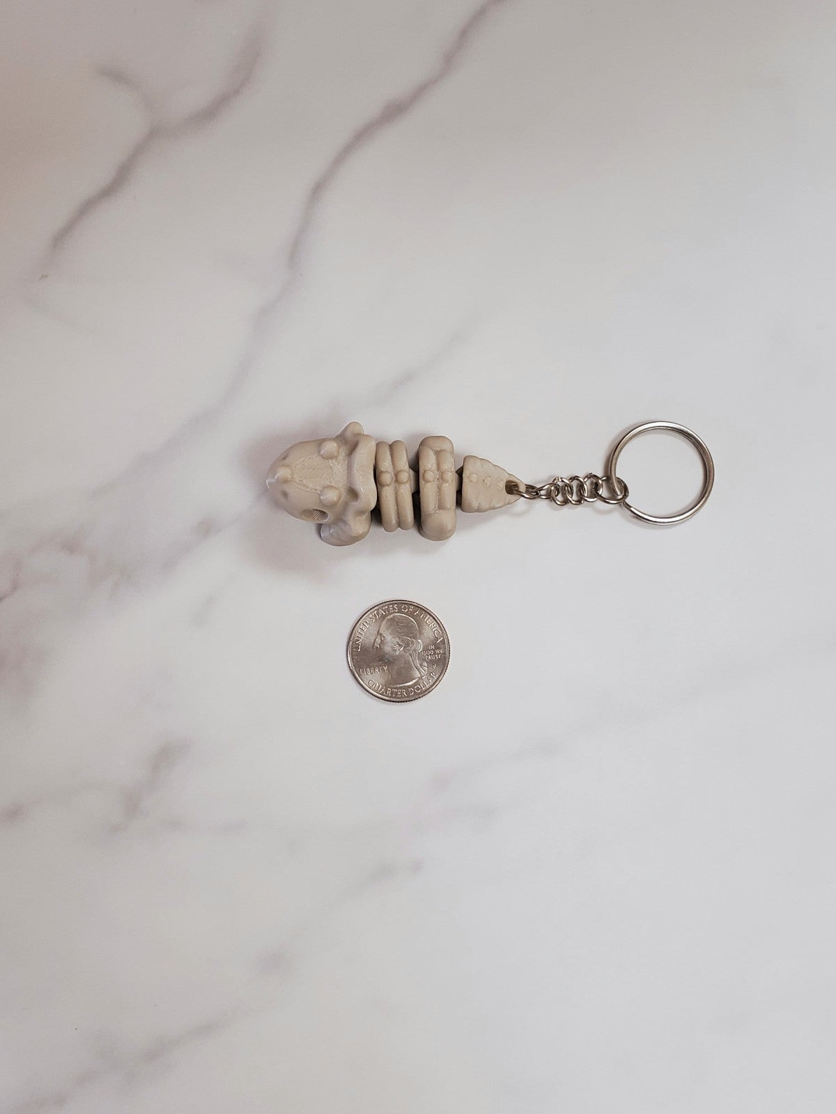 Baby Triceratops Skeleton Flexible 3D Printed Keychain