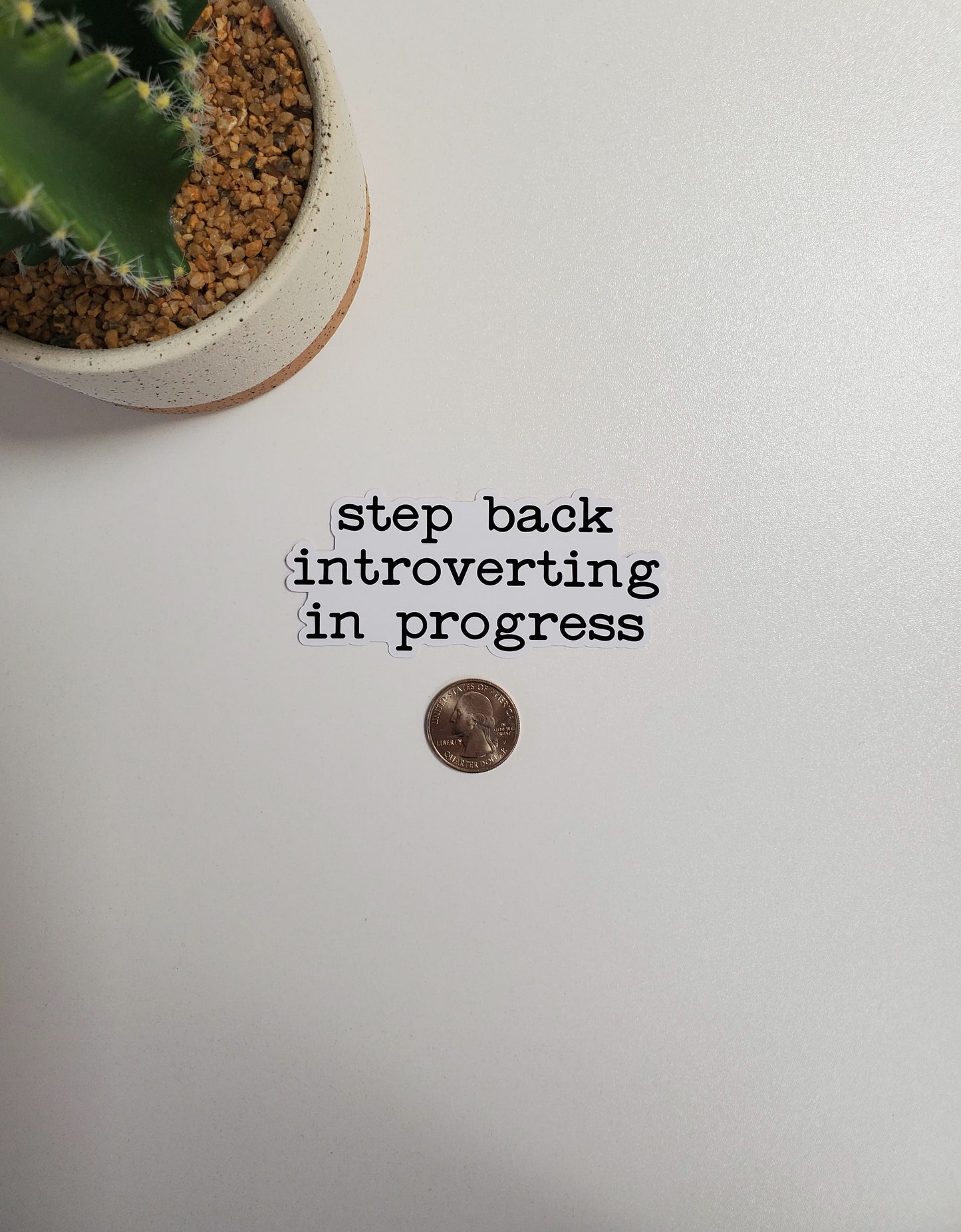 Step Back Introverting In Progress Text Sticker