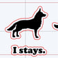 German Shepherd Silhouette Sticker Set | Die Cut, Glossy, Vinyl, Minimalist | Laptop Stickers