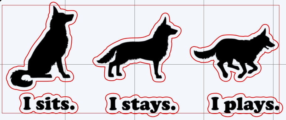 German Shepherd Silhouette Sticker Set | Die Cut, Glossy, Vinyl, Minimalist | Laptop Stickers