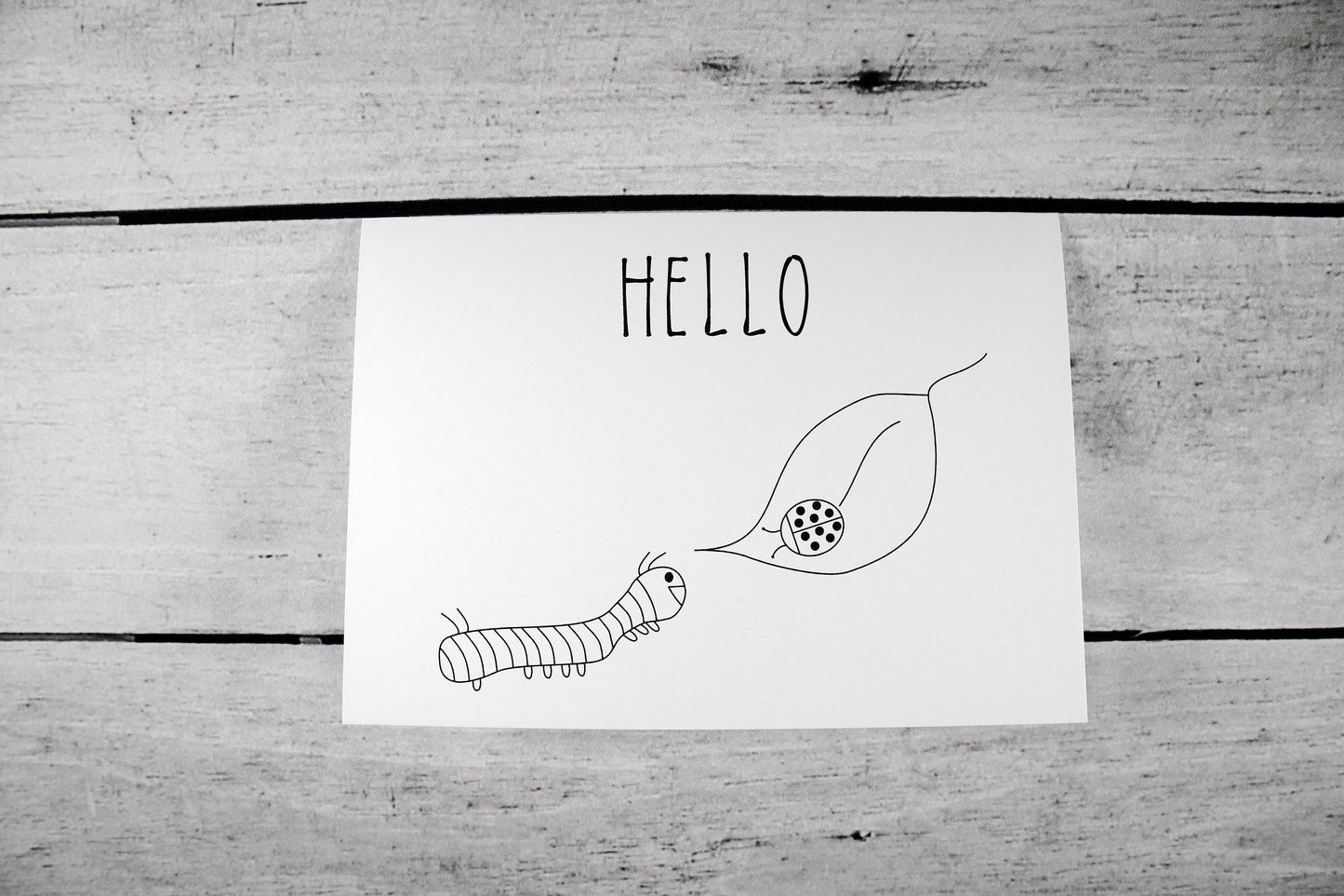 Caterpillar and Ladybug Greeting Card