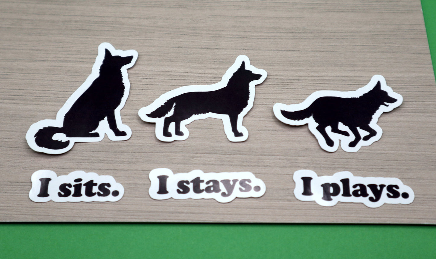 German Shepherd Silhouette Sticker Set | Die Cut, Glossy, Vinyl, Minimalist | Laptop Stickers