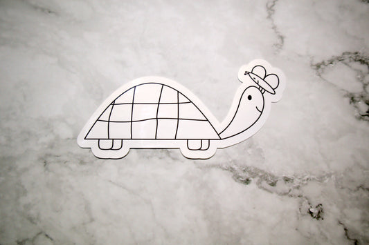 Turtle and Butterfly Sticker | Die Cut, Glossy, Vinyl, Minimalist