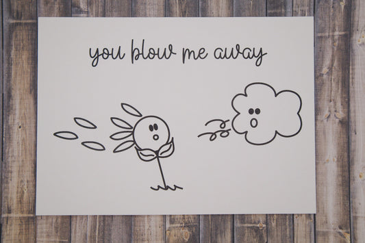 Windy Flower Card | Blank Greeting Card for All Occasions | 5x7 Notecard