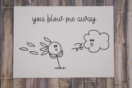 Windy Flower Greeting Card