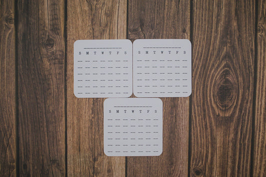 Undated Mini Calendar Stickers for Planners, Journals, and Habit Trackers | Write Your Own Month  | Monthly Stickers, Die Cut, Matte Finish