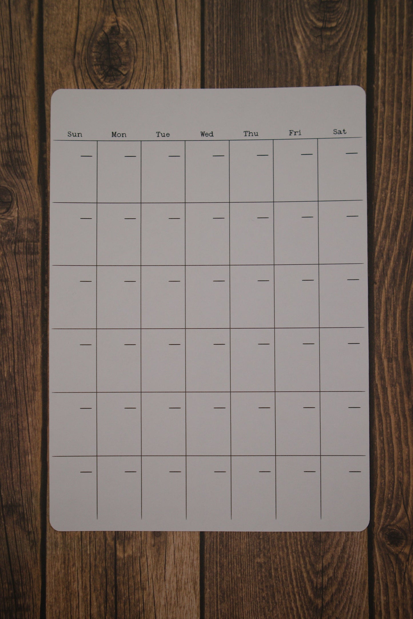 Large Undated Monthly Calendar Stickers