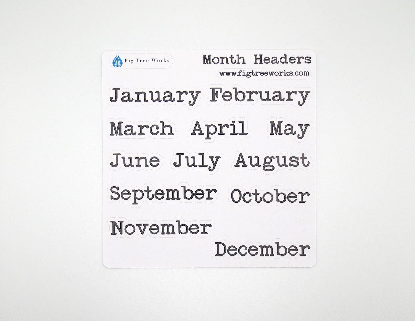 Month Header Planner Stickers  | Month Names Sticker, Kiss Cut, Matte Finish | Style B