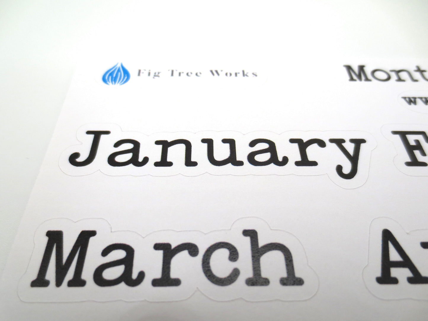 Month Header Planner Stickers  | Month Names Sticker, Kiss Cut, Matte Finish | Style B