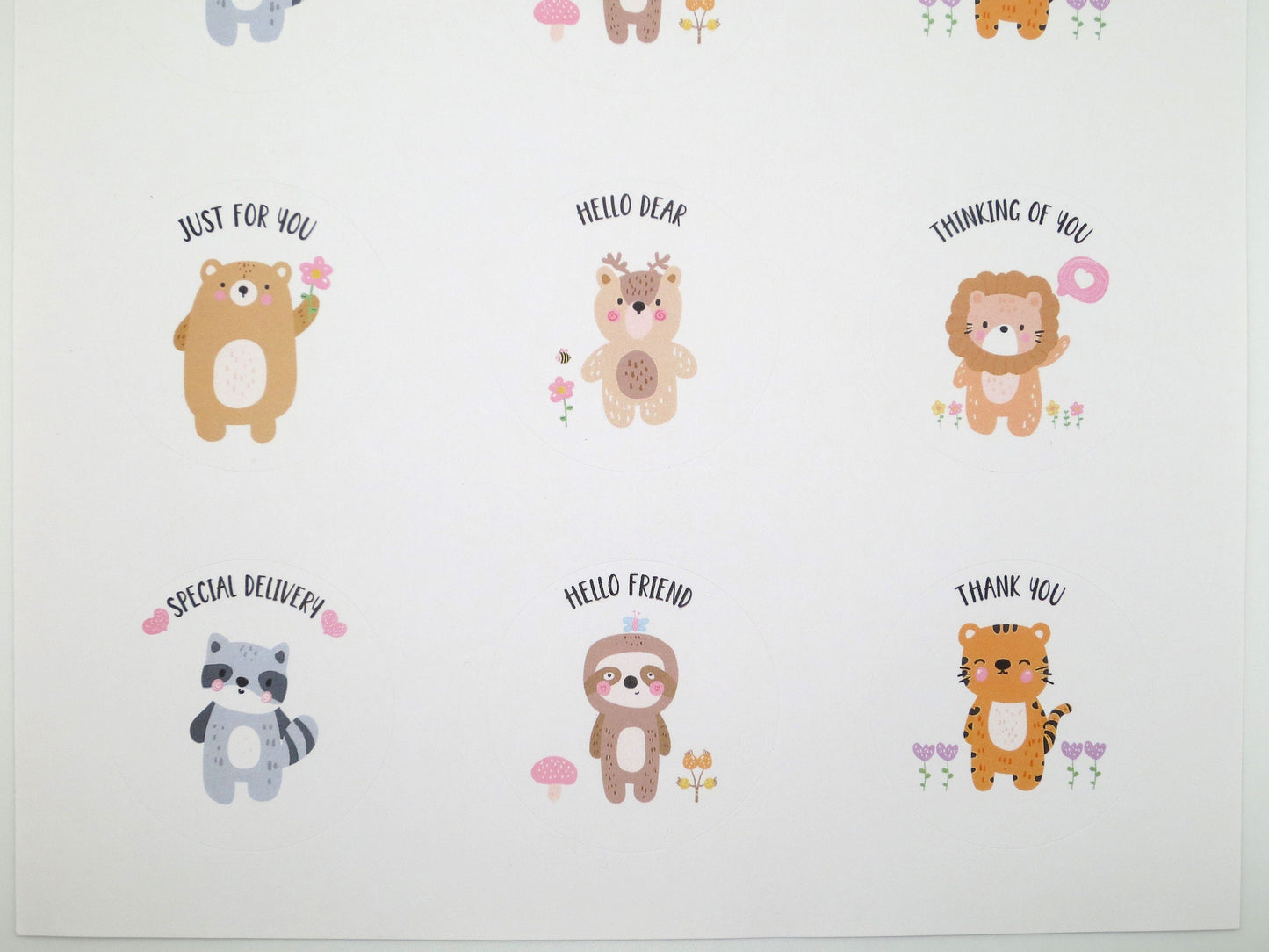 Cute Animal Round Stickers