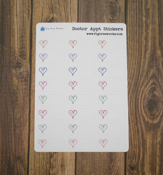 Doctor Appointment Stickers  | Doctor Reminder Planner Sticker Sheet, Kiss Cut, Matte Finish