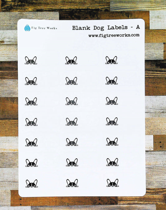 Dog Label Stickers for Planners, Journals, and Notebooks | Blank Labels | Kiss Cut, Matte Finish | Style A