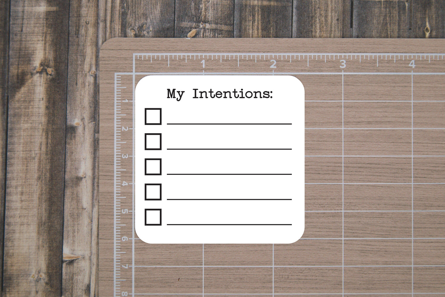 Intentions List Stickers for Planners, Journals, and Notebooks  | Die Cut, Matte Finish