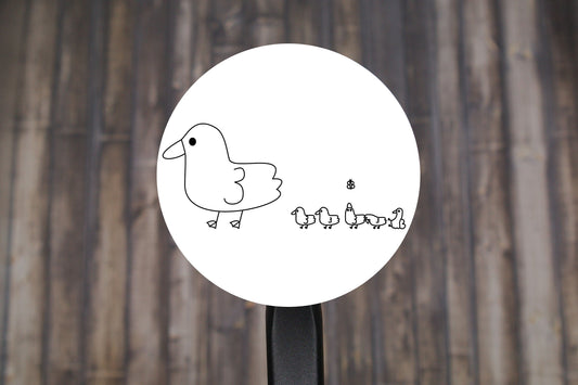 Ducks In A Row Round Stickers, Envelope Seals, Gift Wrap Stickers,  2" Circle Stickers