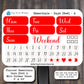 Planner Essentials Day Headers Mini Sticker Sheet With Day Dots and Checkboxes | Kiss Cut, Matte Finish | Multiple Colors | Style A