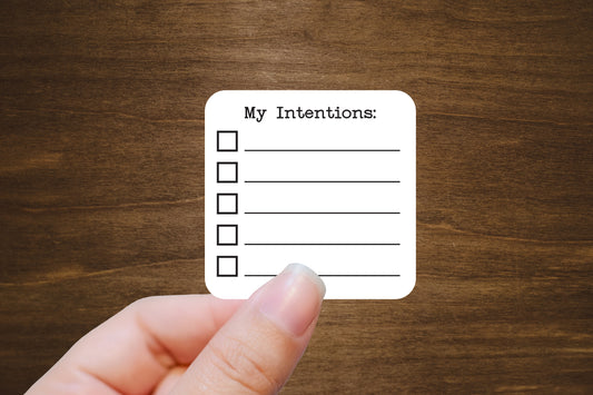 Intentions List Stickers for Planners, Journals, and Notebooks  | Die Cut, Matte Finish