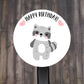 Happy Birthday Animal Round Stickers, Gift Card Envelope Seals, Gift Wrap Stickers,  2" Circle Stickers | Set of 12