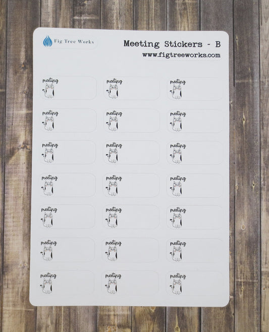 Meeting Reminder Stickers Cat Design