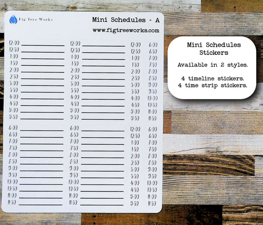 Mini Schedules Planner Stickers | Vertical Schedule | Planner and Journal Stickers | Matte Finish | Style A