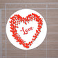 Heart and Love Round Stickers, Envelope Seals, Gift Wrap Stickers,  2" Circle Stickers | Set of 12