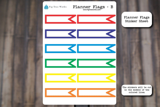 Planner Flags Sticker Sheet | Planner and Journal Stickers | Decoration Stickers | Matte Finish | Style B