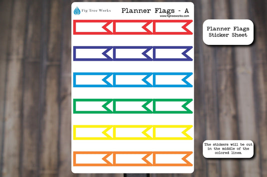 Planner Flags Sticker Sheet | Planner and Journal Stickers | Decoration Stickers | Matte Finish | Style A