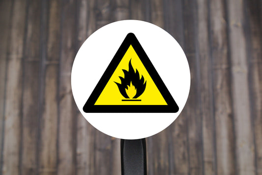 Flammable Warning Label Round Stickers, Warning Seals, Warning Stickers,  2" Circle Stickers | Set of 12