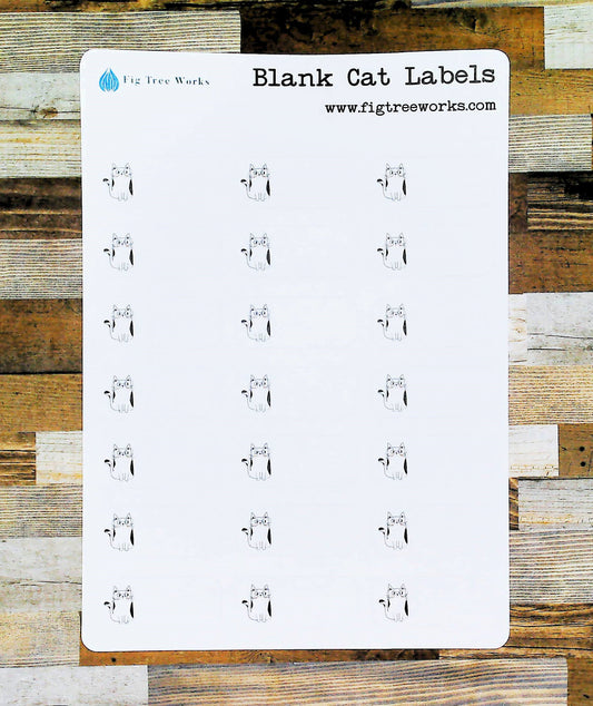 Cat Label Stickers for Planners, Journals, and Notebooks | Blank Labels | Kiss Cut, Matte Finish