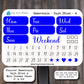 Planner Essentials Day Headers Mini Sticker Sheet With Day Dots and Checkboxes | Kiss Cut, Matte Finish | Multiple Colors | Style A