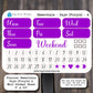Planner Essentials Day Headers Mini Sticker Sheet With Day Dots and Checkboxes | Kiss Cut, Matte Finish | Multiple Colors | Style A