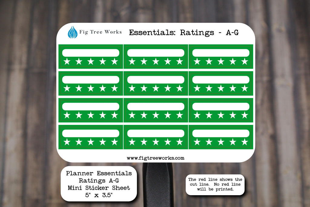 Planner Essentials Ratings Mini Sticker Sheet | Star Rating Stickers ...