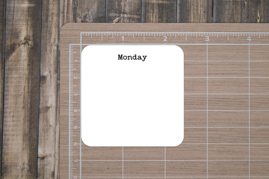 Blank Days of the Week Stickers for Planners, Journals, and Notebooks | Reminders, Goals, To  Do, Intentions List | Die Cut, Matte Finish