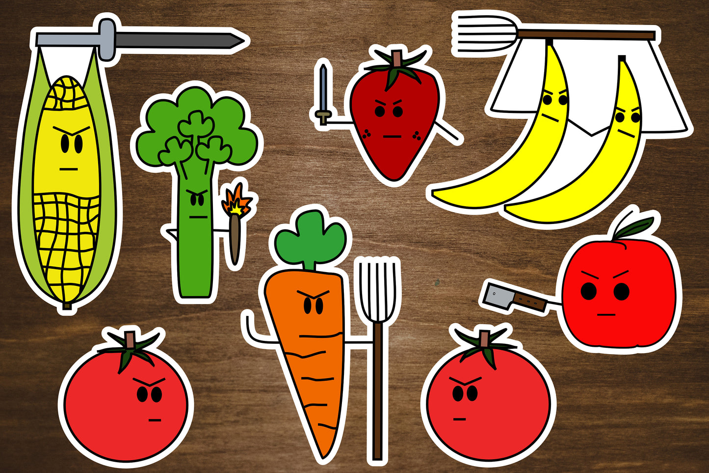 Angry Tomato (Team Veggie) Vinyl Sticker