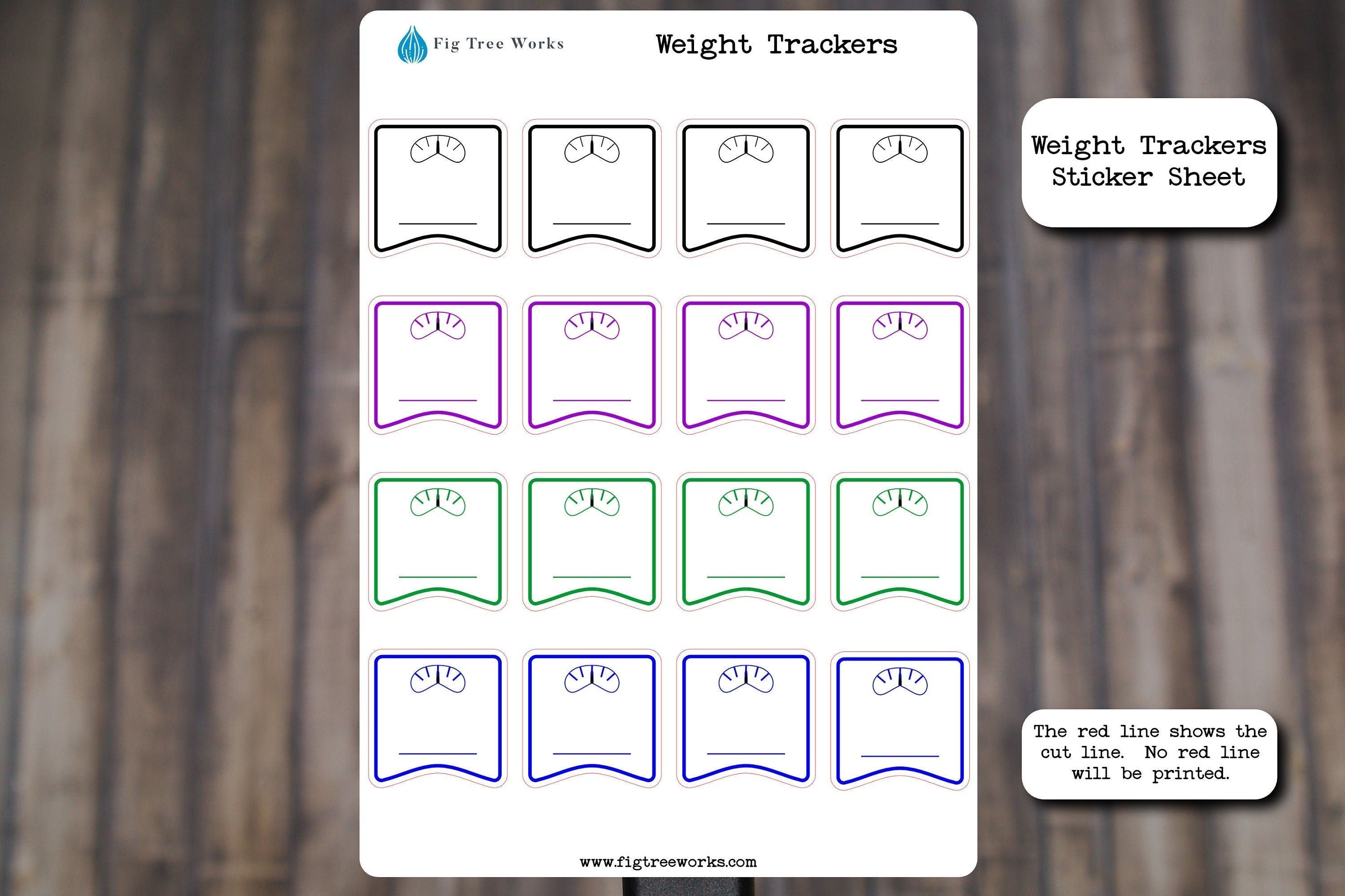 Weight Trackers Sticker Sheet| Planner and Journal Stickers | Weight S ...