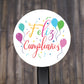 Feliz Cumpleaños Round Stickers, Gift Card Envelope Seals, Gift Wrap Stickers,  2" Circle Stickers | Happy Birthday In Spanish | Set of 12