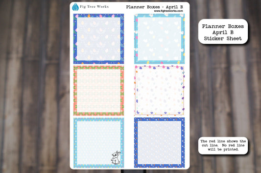 Planner Boxes Sticker Sheet | Planner and Journal Stickers | Decoration Stickers | Matte Finish | April B